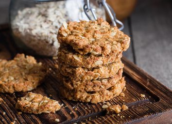 oat cookies in a stack