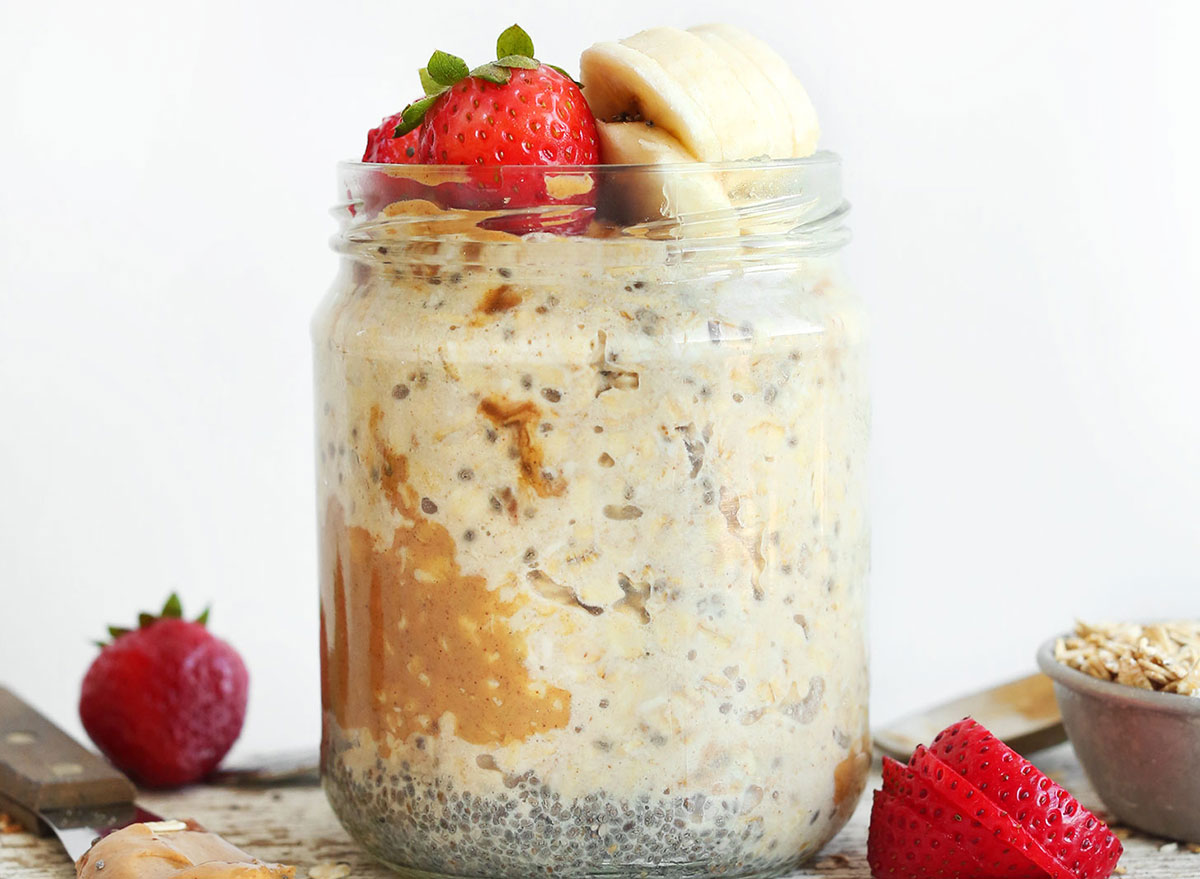 healthy breakfast for kids peanut butter overnight oats