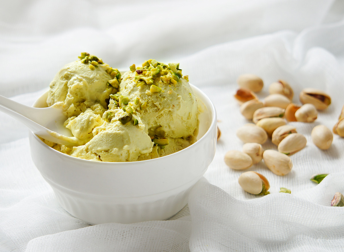 Pistachio banana ice cream