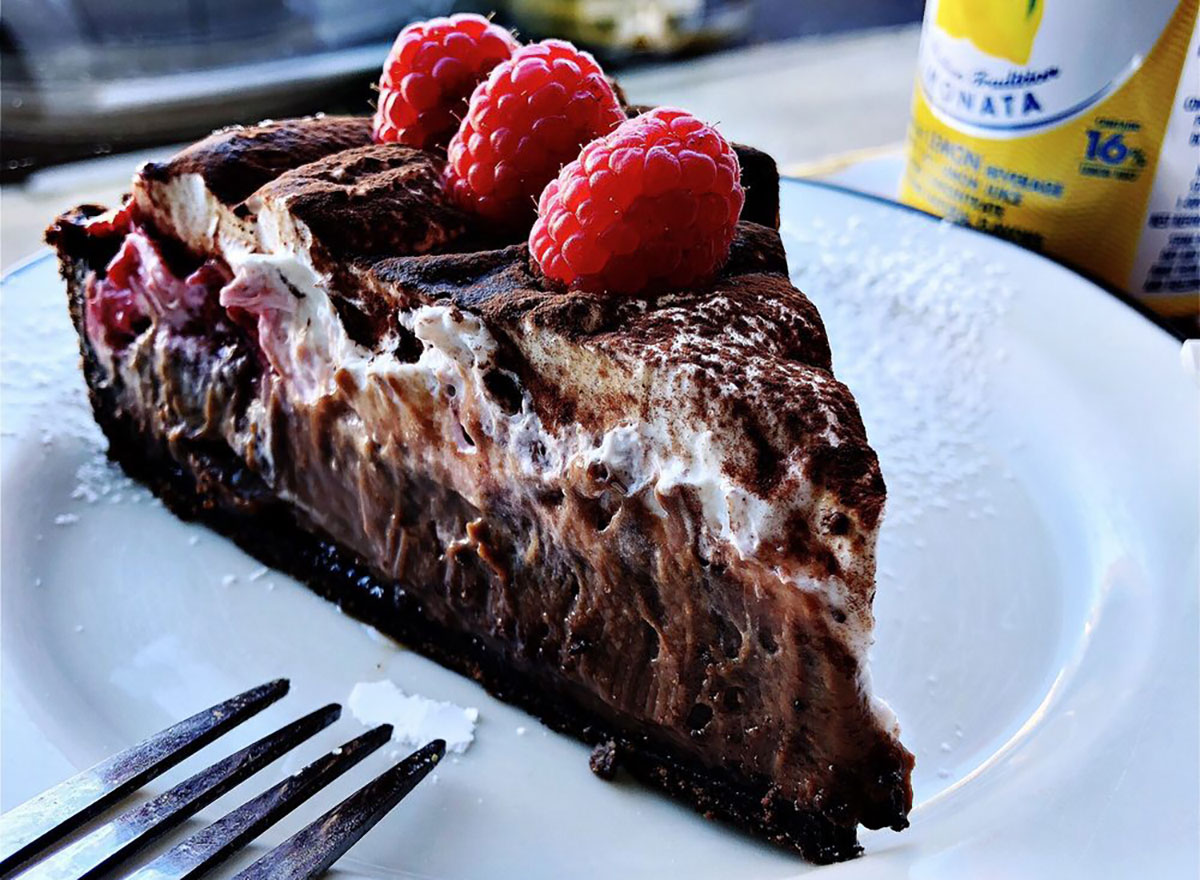 raspberry chocolate pie slice
