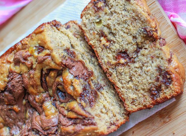 slow cooker banana chocolate bread loaf