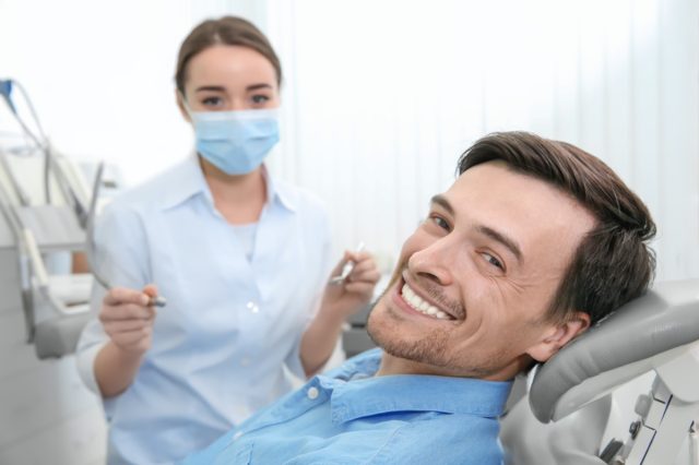 man at dentist's office