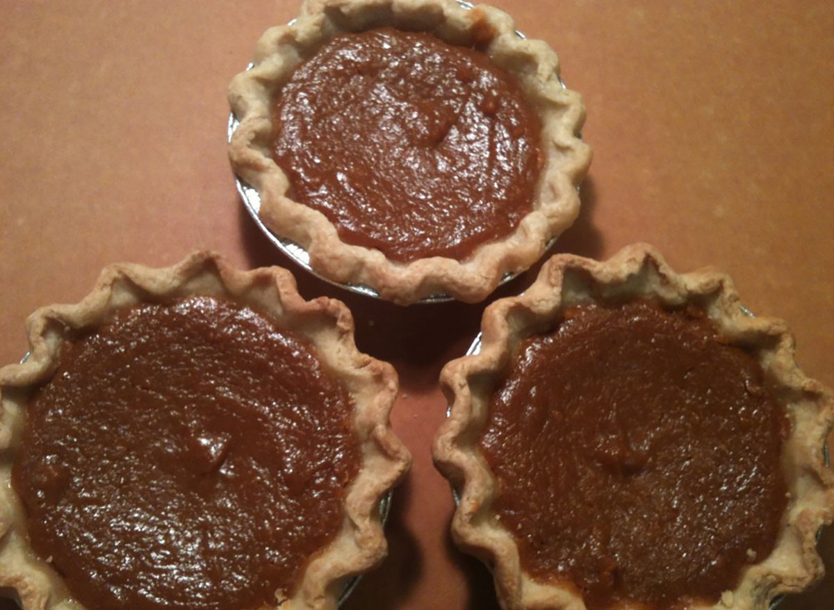 three mini sweet potato pies