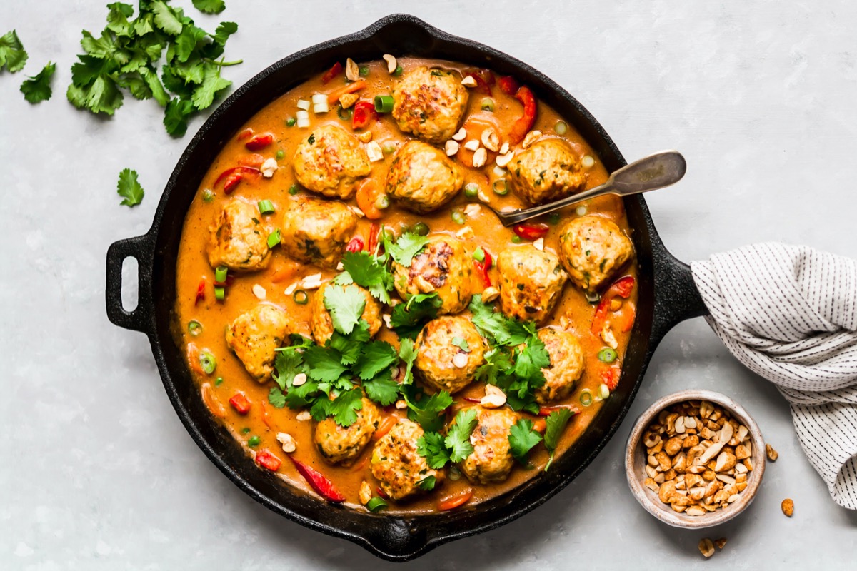 Chicken Meatballs in Peanut Sauce