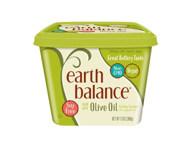 container of Earth Balance on a white background