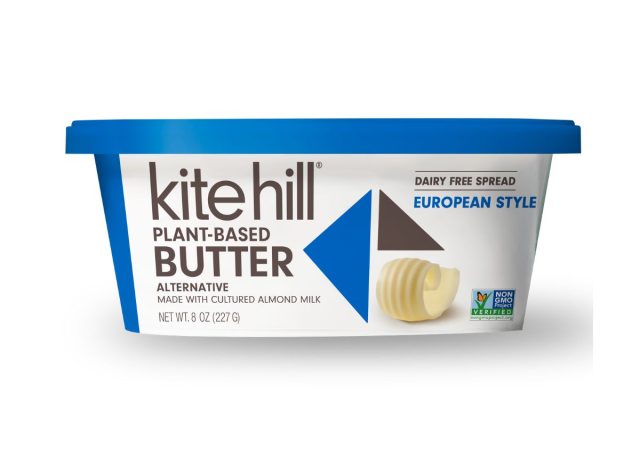 container of plant-based butter on a white background
