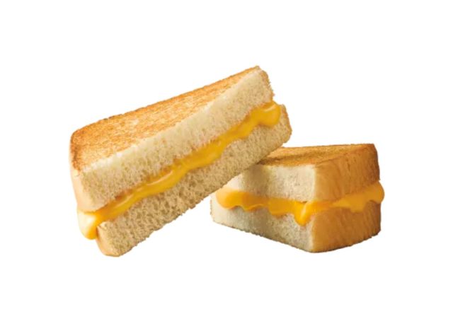 grilled cheese sandwich on a white background