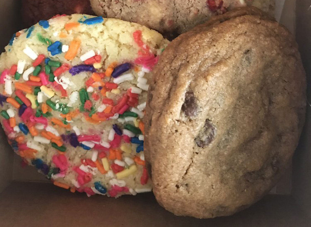 Chocolate chip cookie and sprinkles cookie