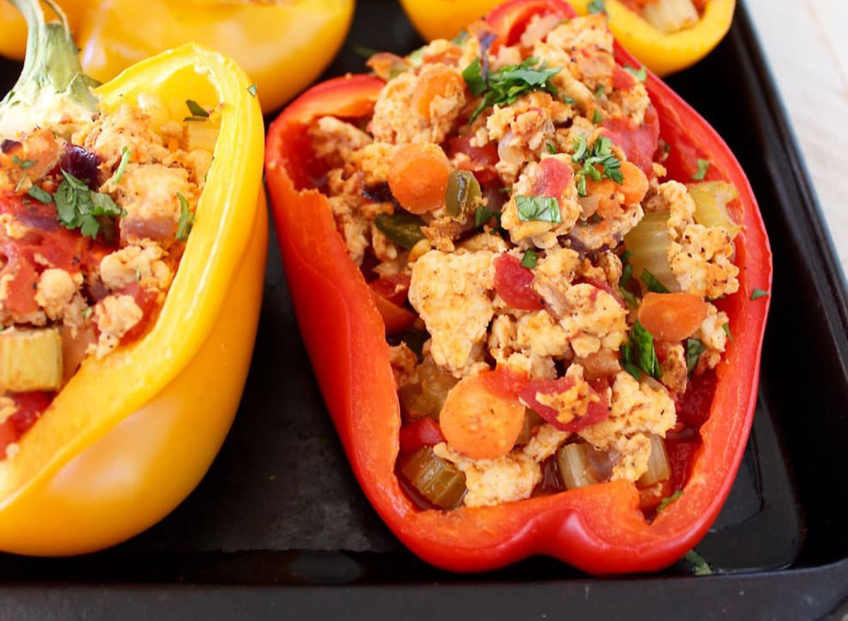 buffalo chicken stuffed peppers