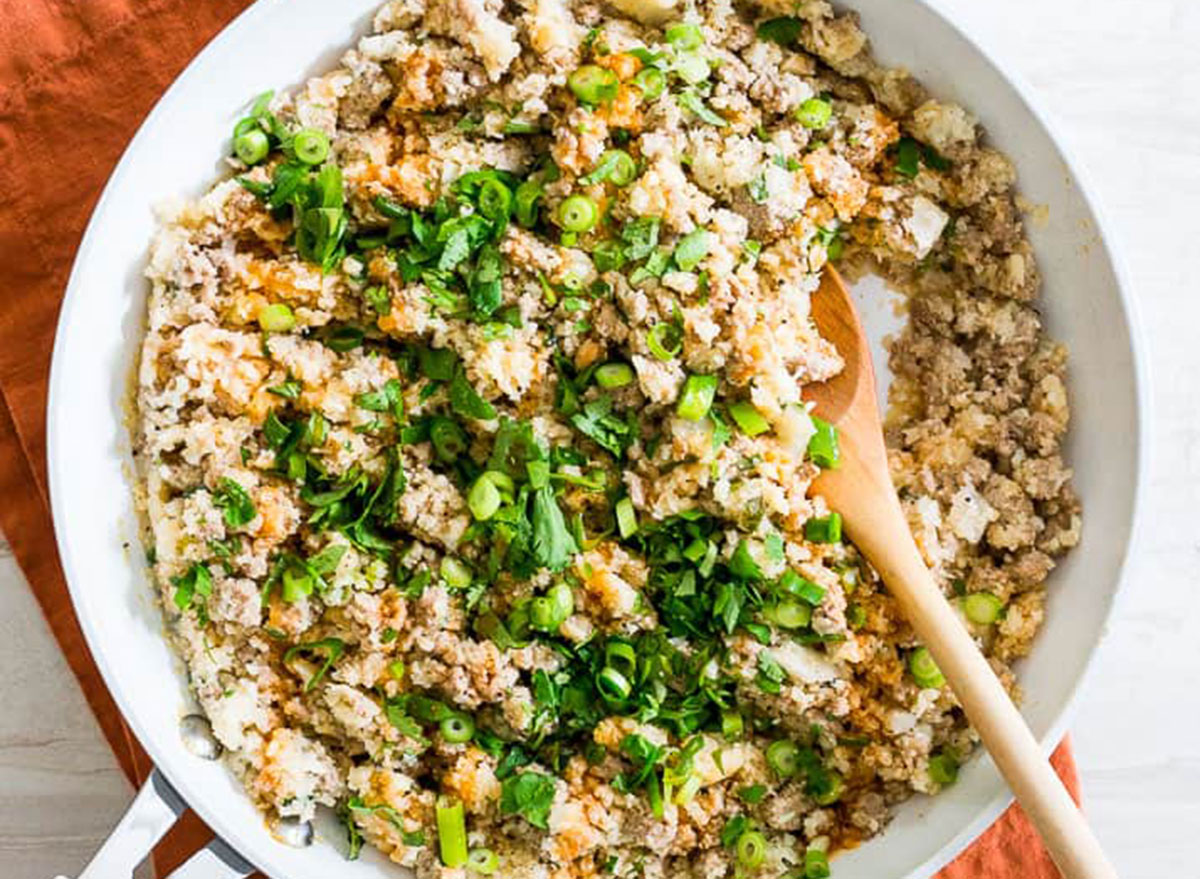 buffalo turkey cauliflower skillet