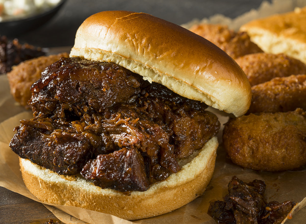 Burnt ends brisket sandwich