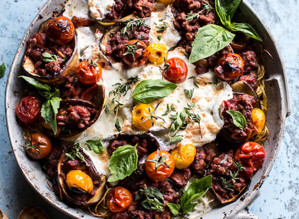 eggplant roll pasta bake