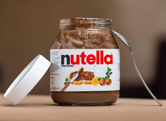 jar of nutella and spoon