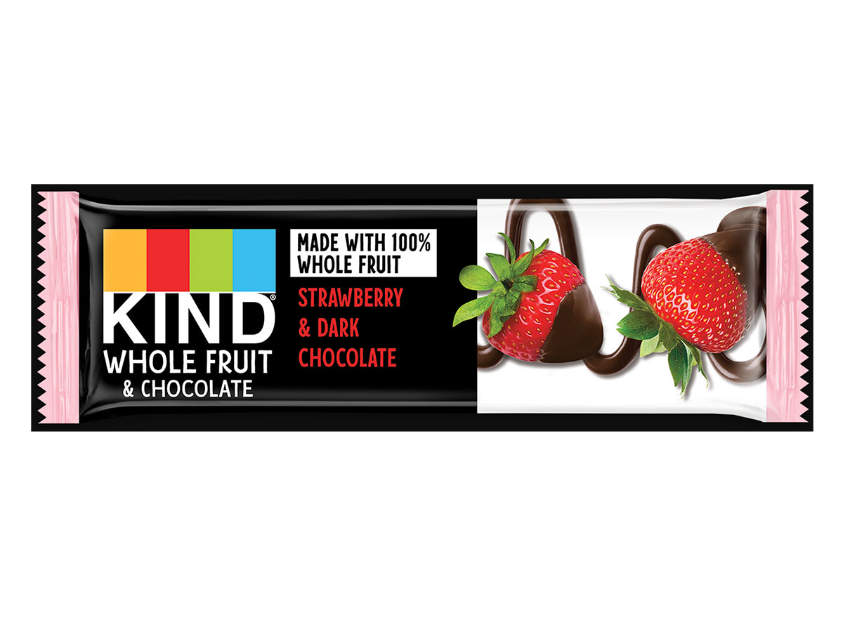 kind strawberry and dark chocolate fruit bar