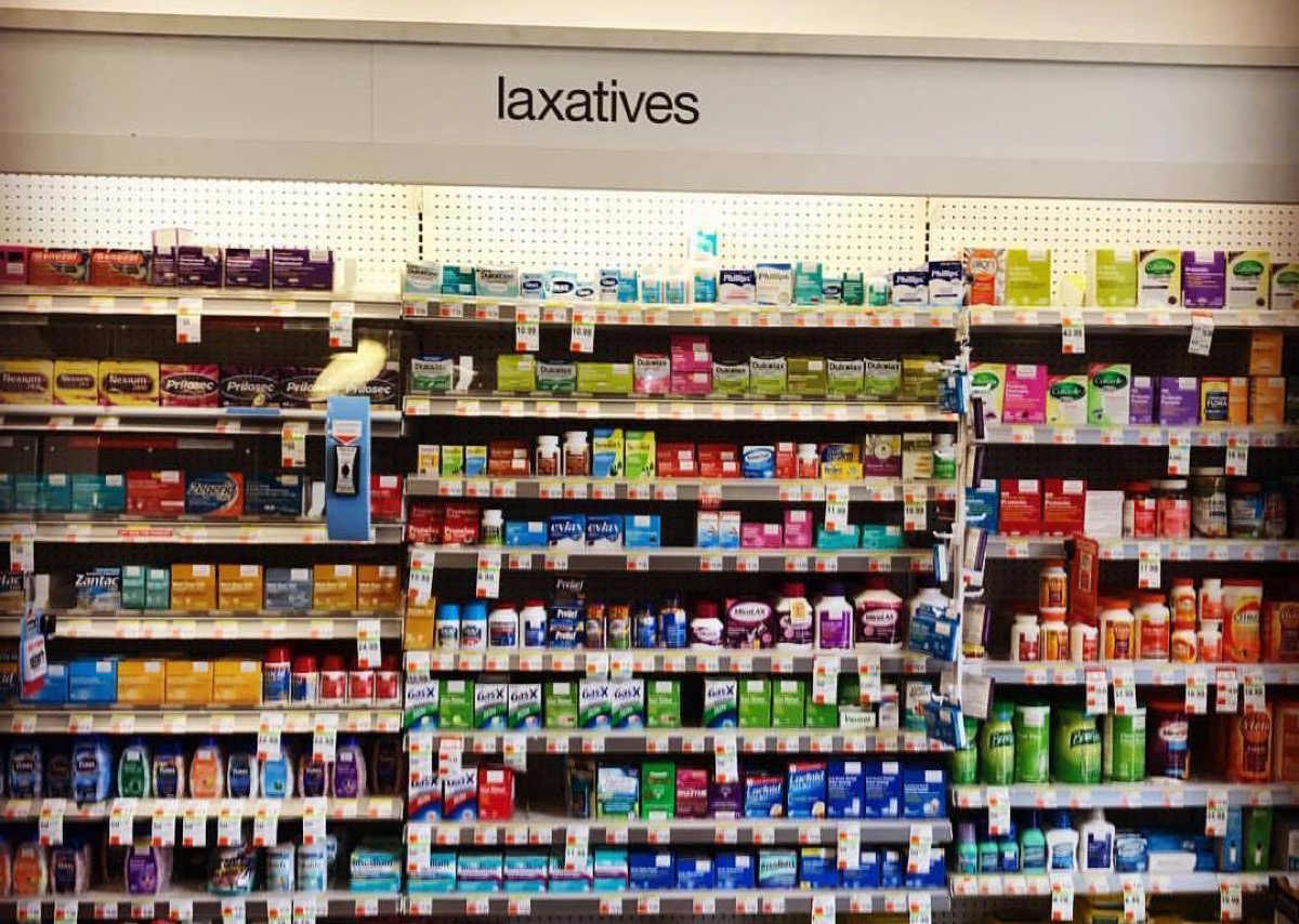 Laxative aisle at the pharmacy