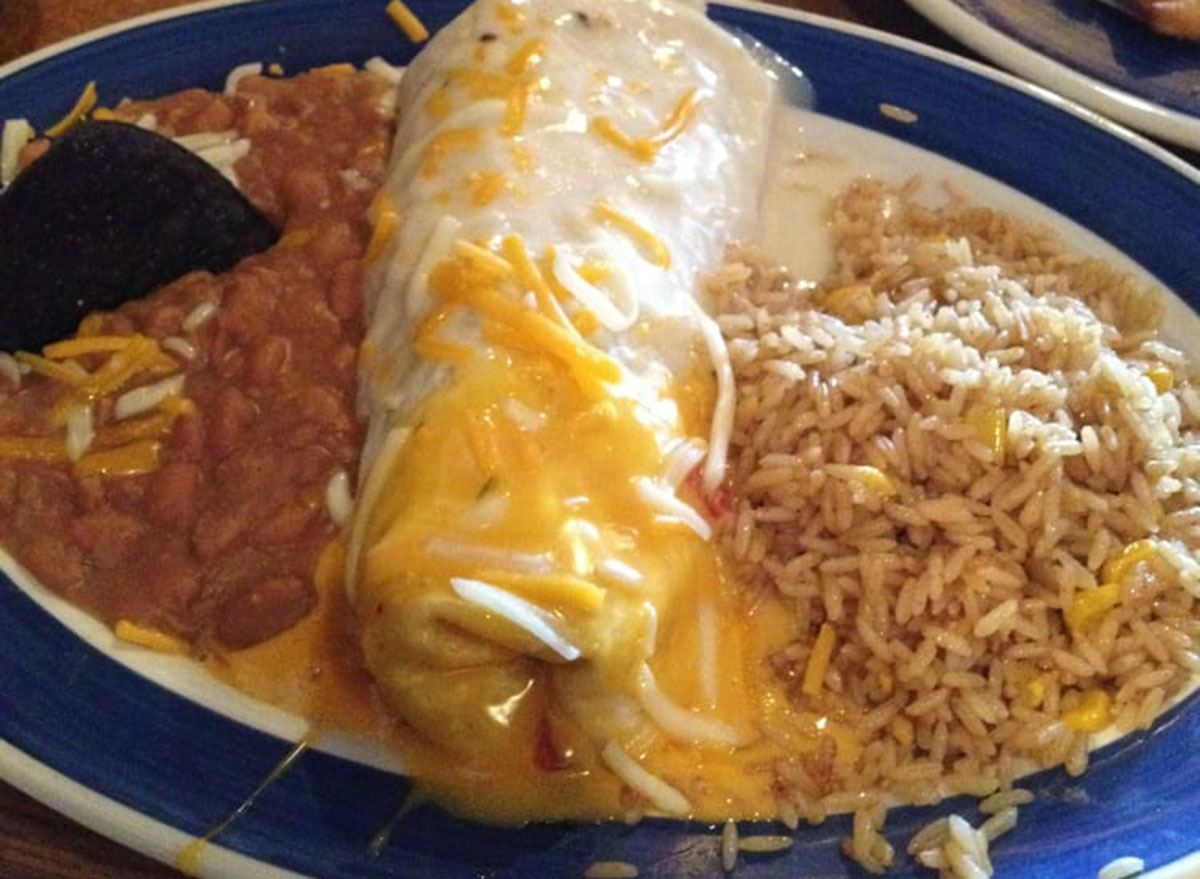 on the border three sauce fajita burrito