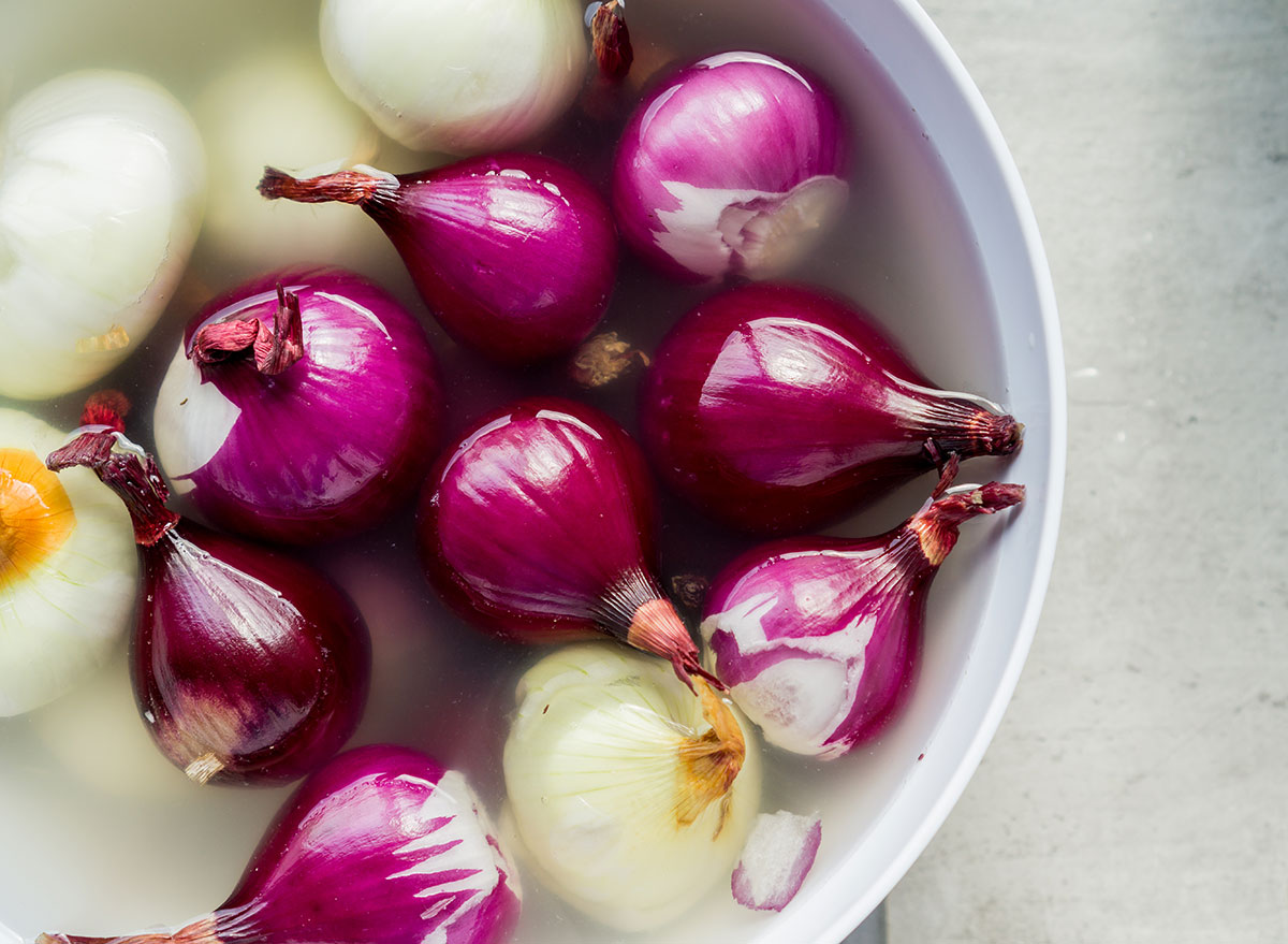 Onions soaked in water