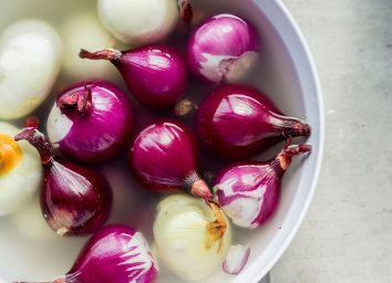 Onions soaked in water