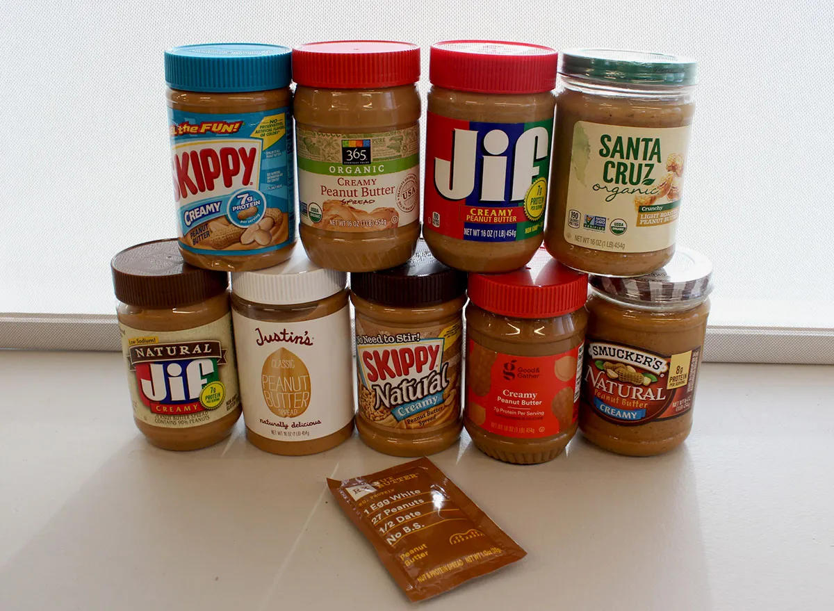 peanut butter taste test pile