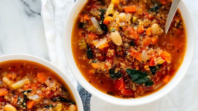 quinoa vegetable soup with kale