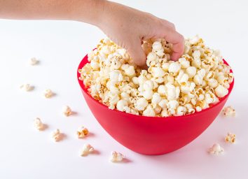 red bowl popcorn