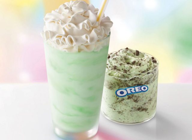 shamrock shake and oreo shamrock mcflurry