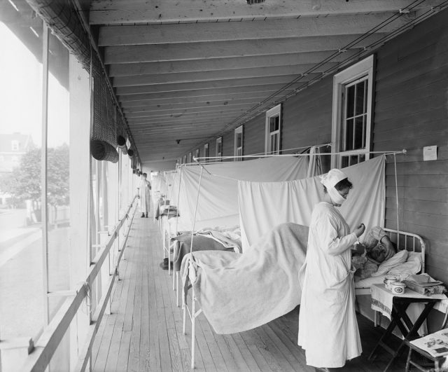 Walter Reed Hospital flu ward during the Spanish Flu epidemic of 1918-19, in Washington DC