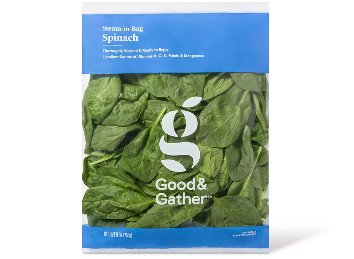 good and gather steam in bag spinach