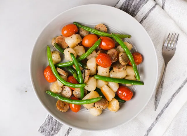 chicken sausage and gnocchi with vegetables