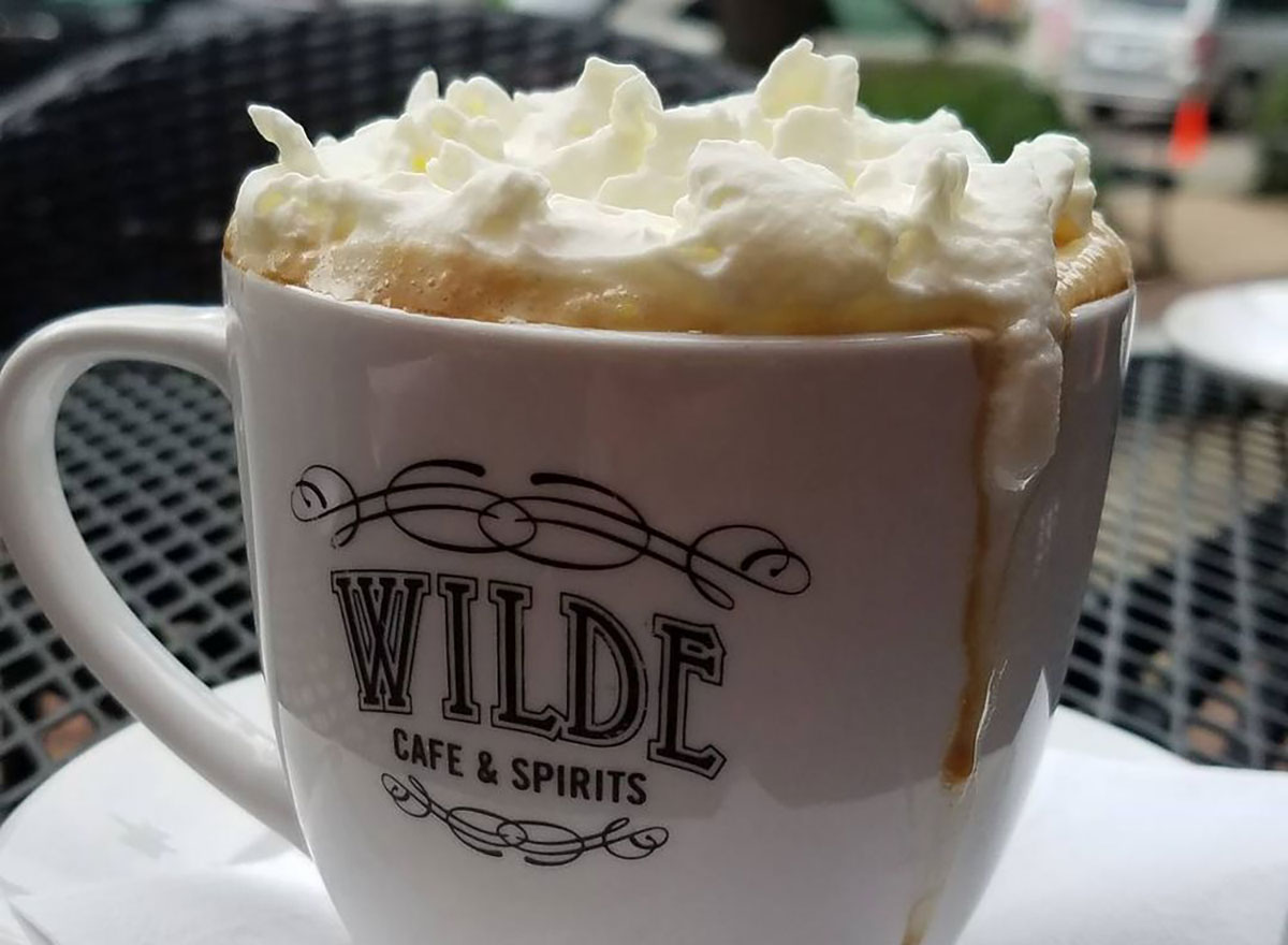 latte from wilde cafe and spirits in minneapolis