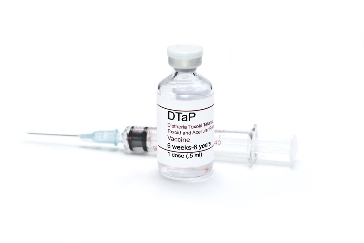 DTap vaccine vial with syringe