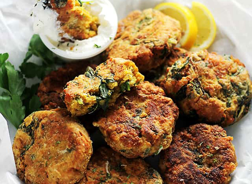 Spinach lentil fritters