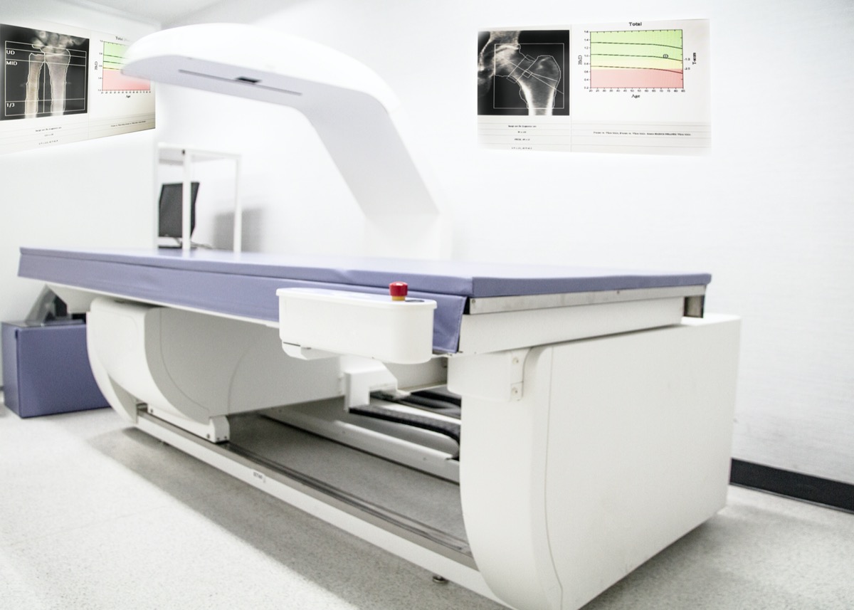 Close up Bone density machine,The X-ray department of hospital used for diagnose osteoporosis symptoms