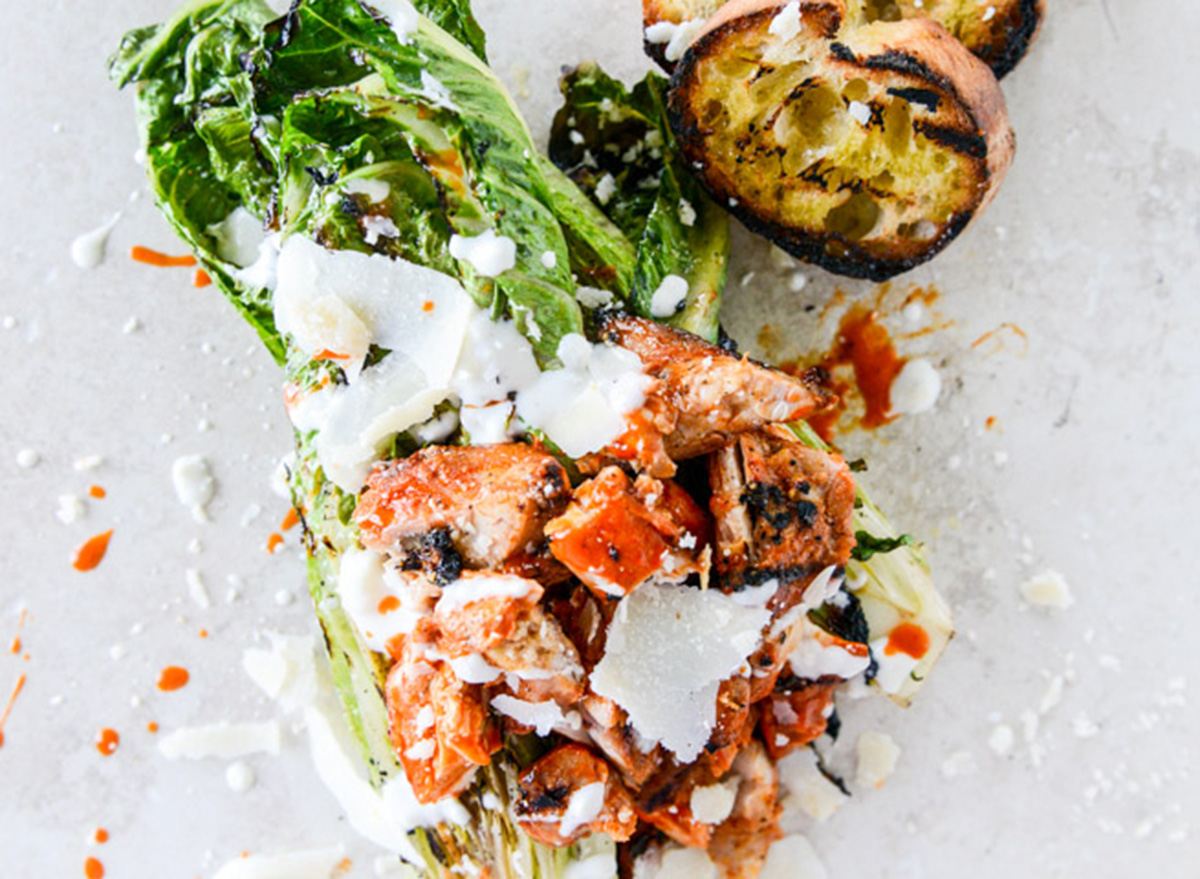 grilled buffalo chicken caesar salad