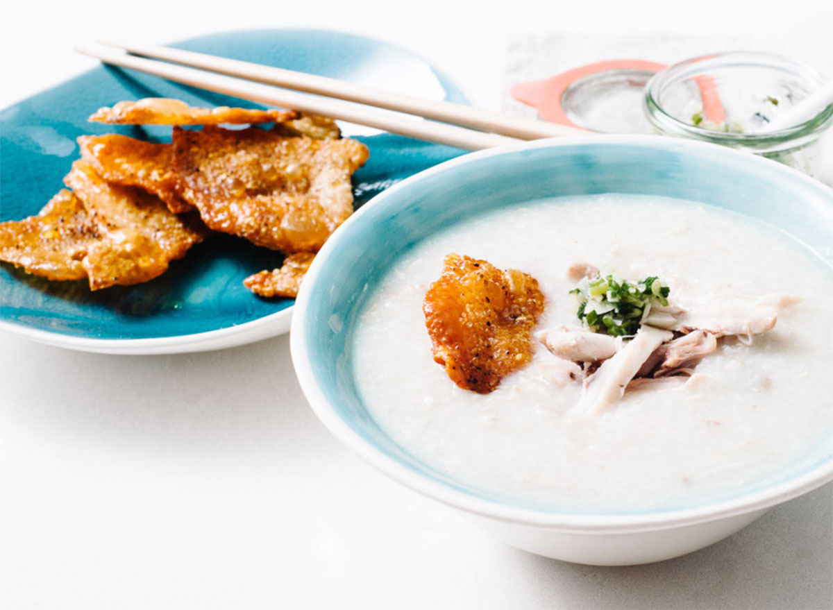 chicken congee crispy chicken