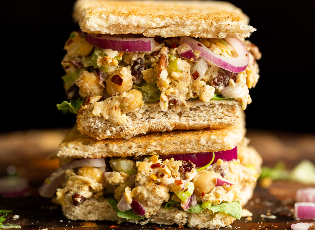 chickpea tahini salad sandwich