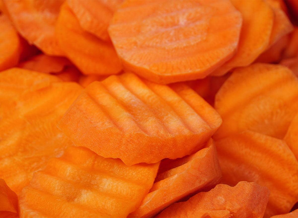 closeup of crinkle cut carrots