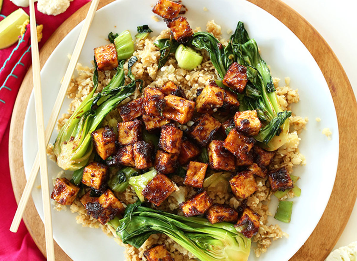 crispy peanut tofu fried rice