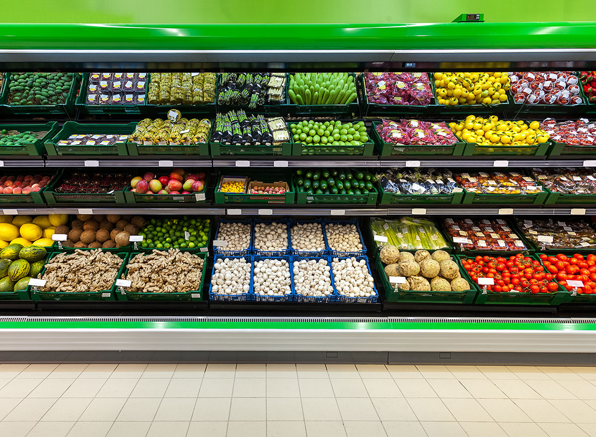 fruit and vegetables in supermarket
