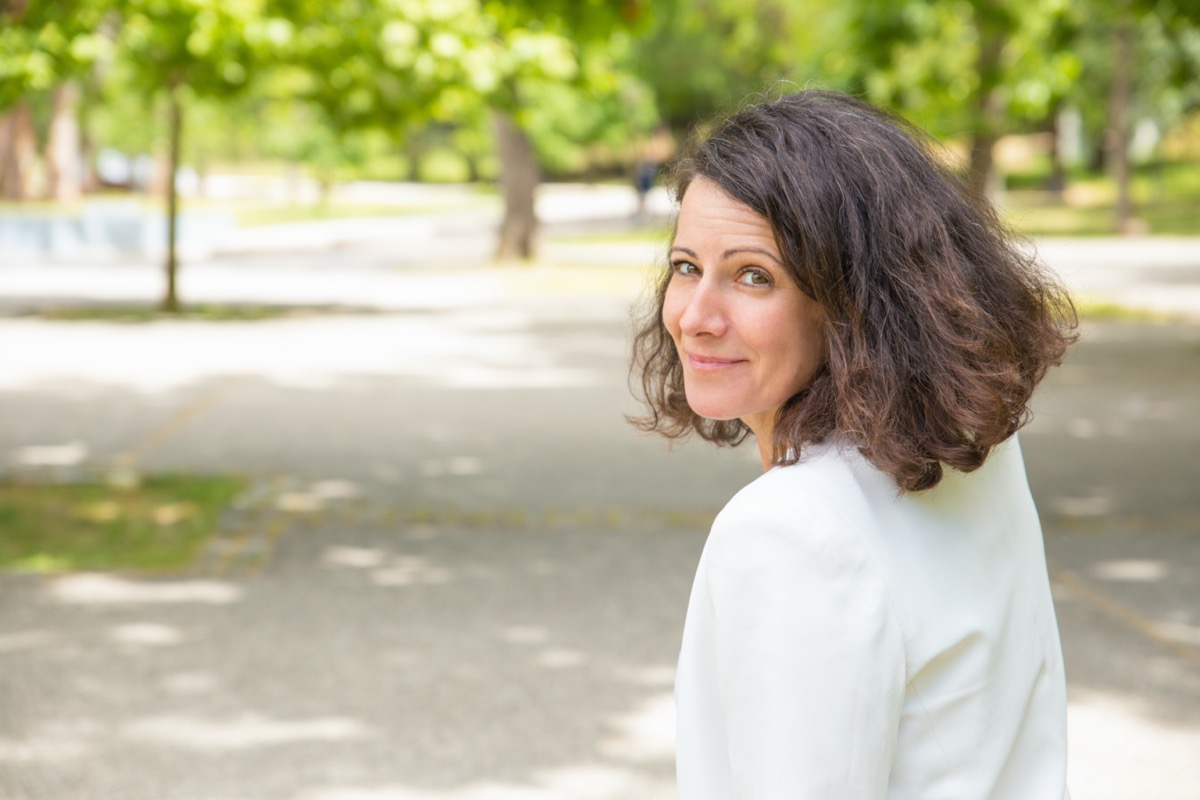 woman walking in park