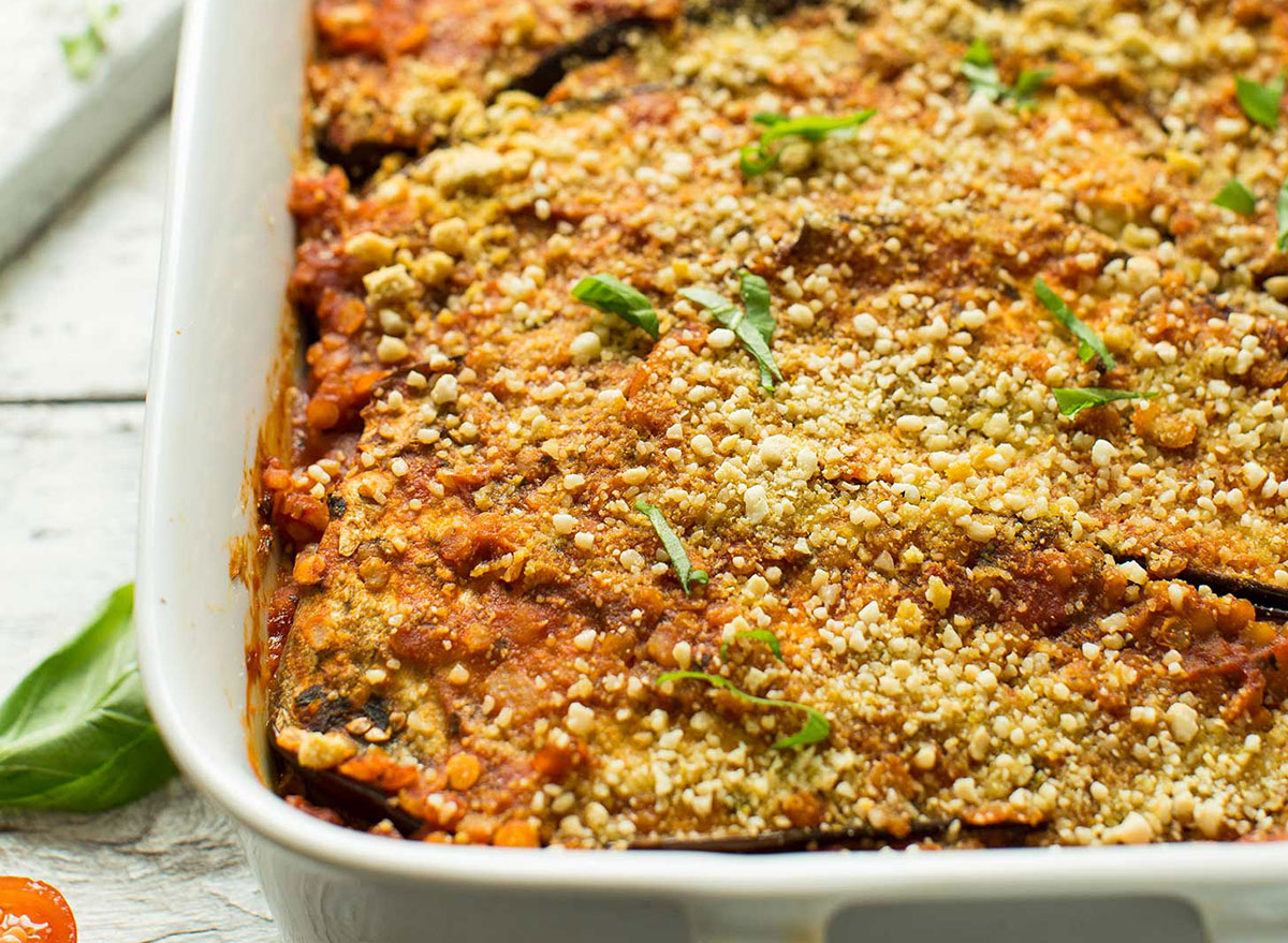 lentil and eggplant lasagna