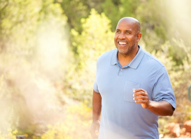 man exercising outdoors running