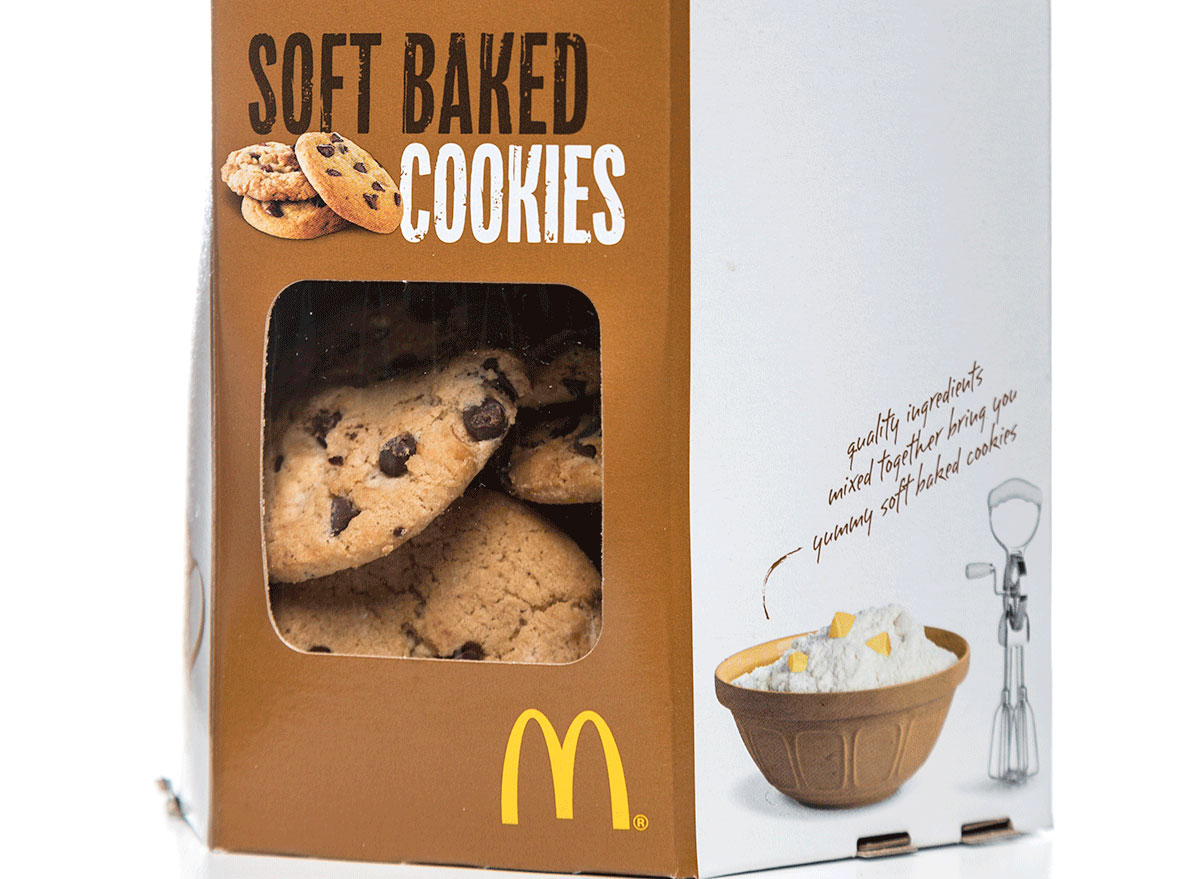 box of mcdonalds chocolate chip cookies
