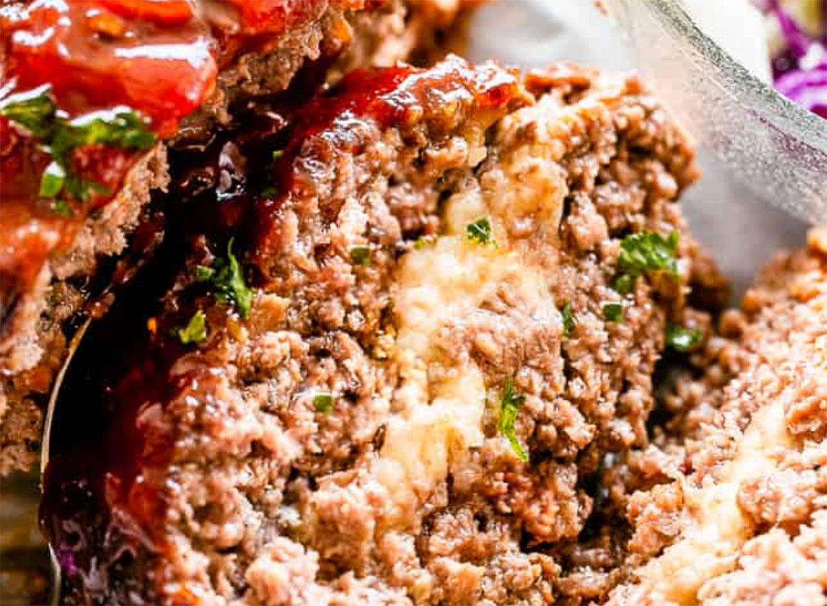 mozzarella stuffed crockpot meatloaf