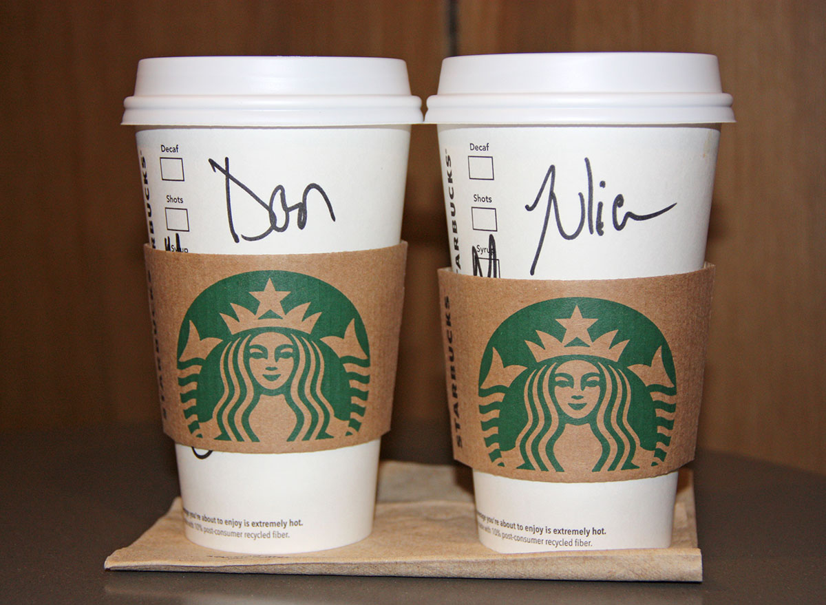 Names on Starbucks cups