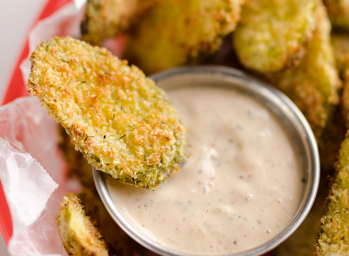 parmesan dill fried pickle chips