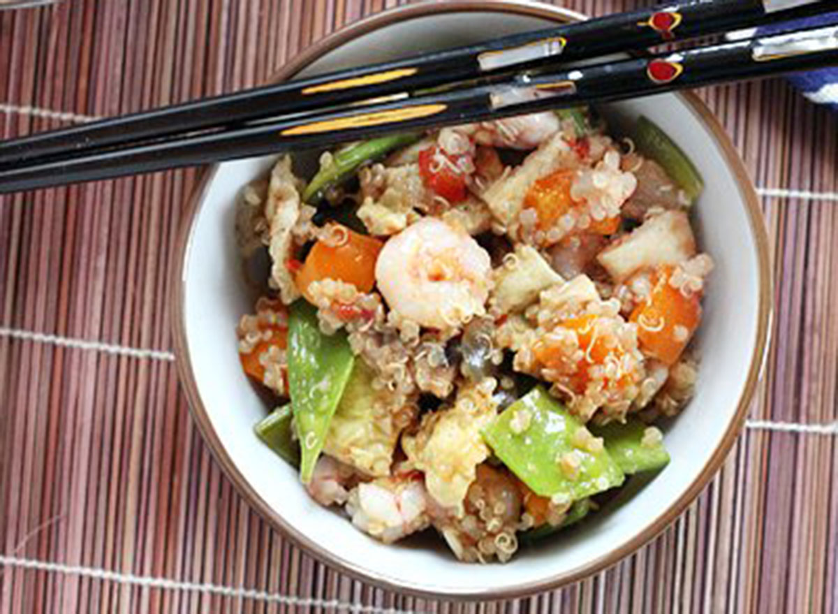 shrimp and vegetable quinoa fried rice