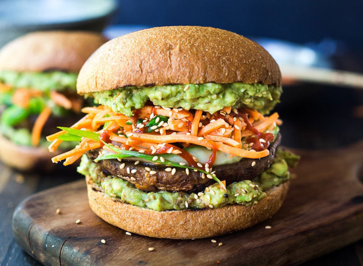 spicy miso portabello mushroom burger