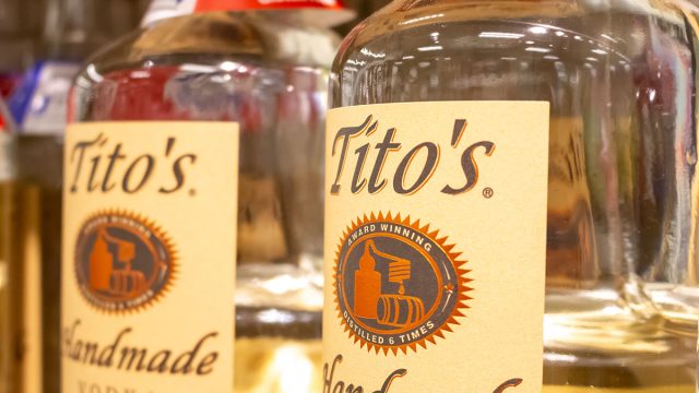 titos vodka bottles