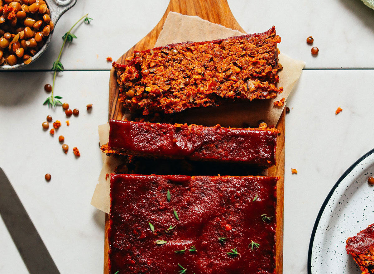 vegan lentil nut meatloaf